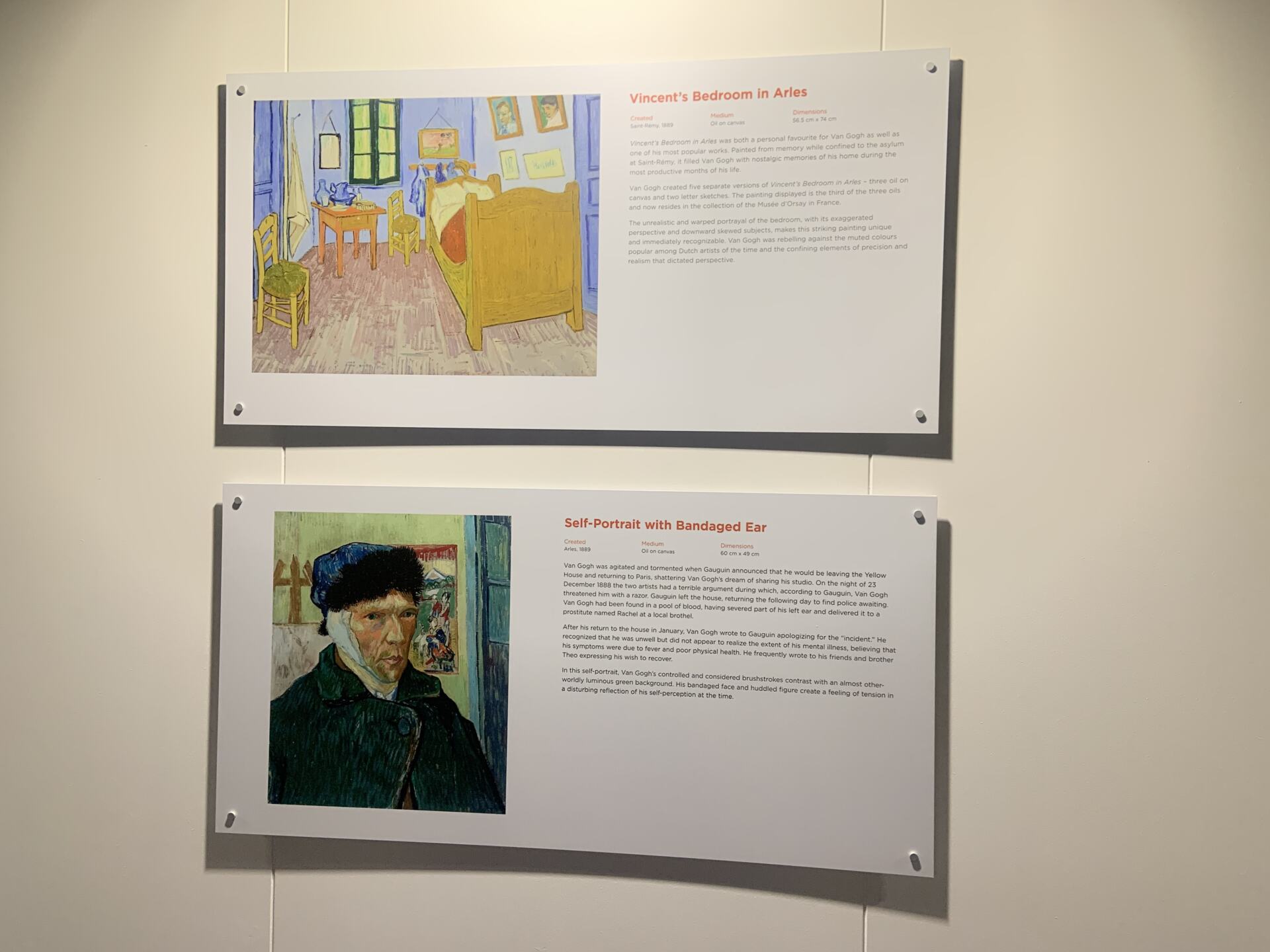 Two of Van Gogh's paintings with information