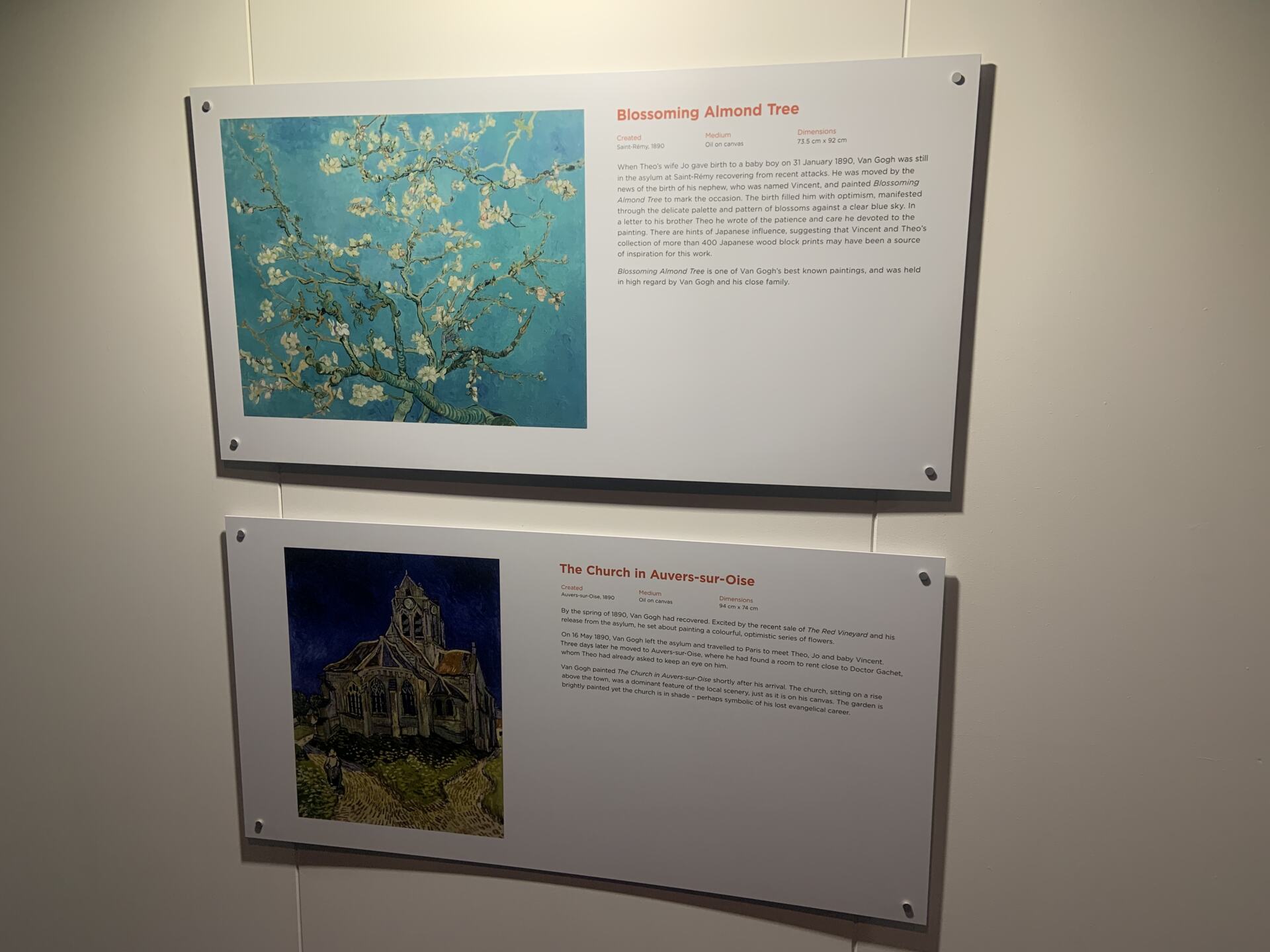 Two of Van Gogh's paintings with information